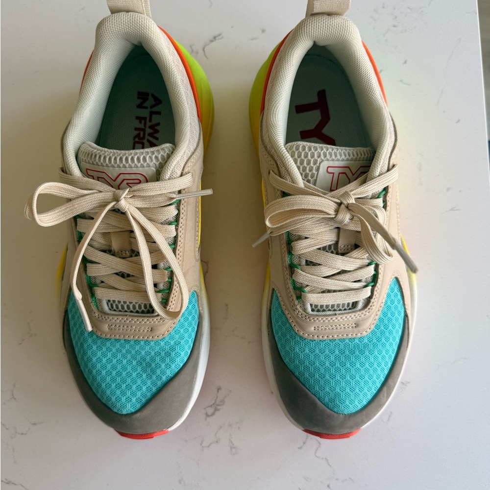 TYR Women's Colorful Sneakers - Blue, Yellow, Green, Tan, and Orange - Picture 2 of 7